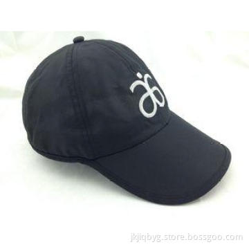 Black Microfiber Racing SportCap Long Brim With Gold Metall